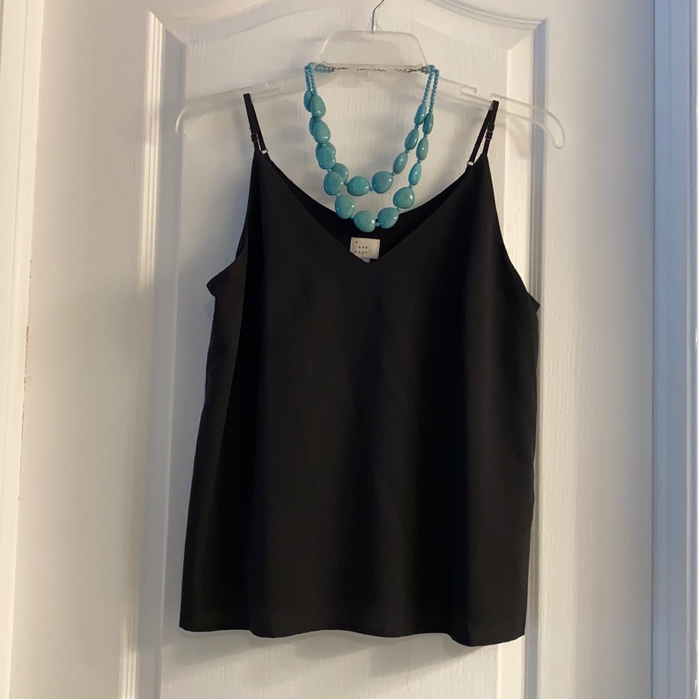 Dressy black tank blouse